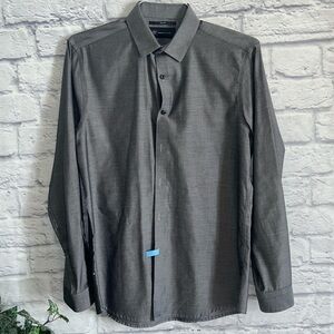 Mens INC Gray non iron Dress Shirt size small